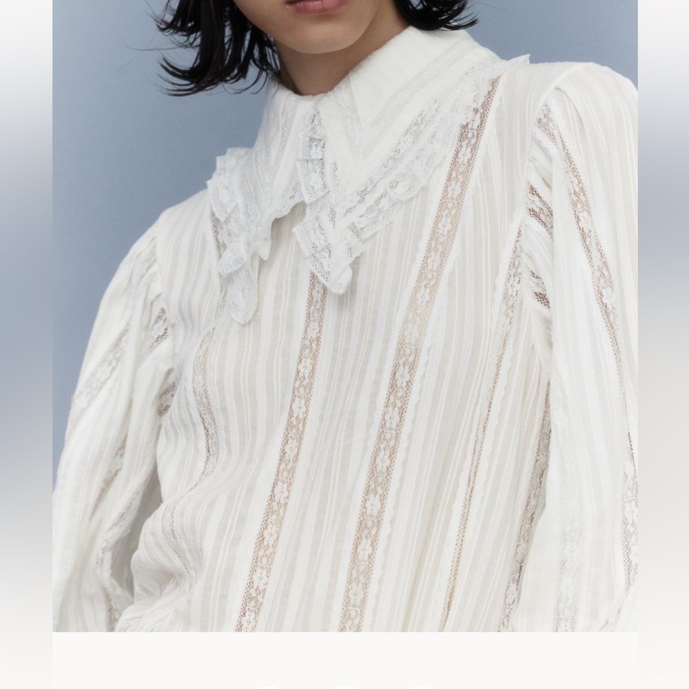 H&M Studio Lace Inserts Shirt size S